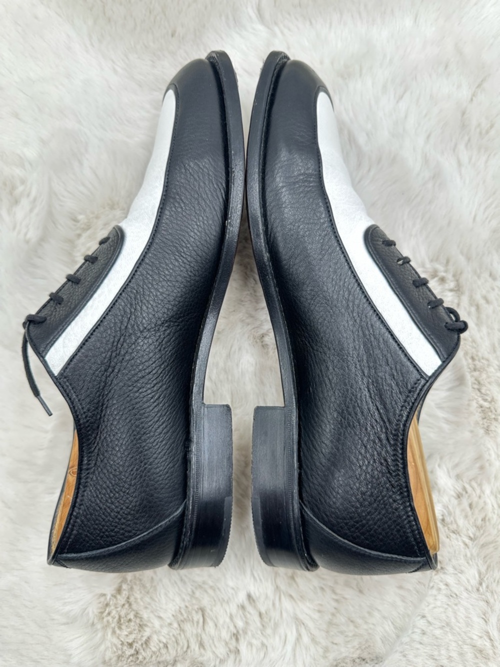 Gravati Mens Two Tone Leather Oxford Dress Shoes Black White size 10 - Picture 8 of 12